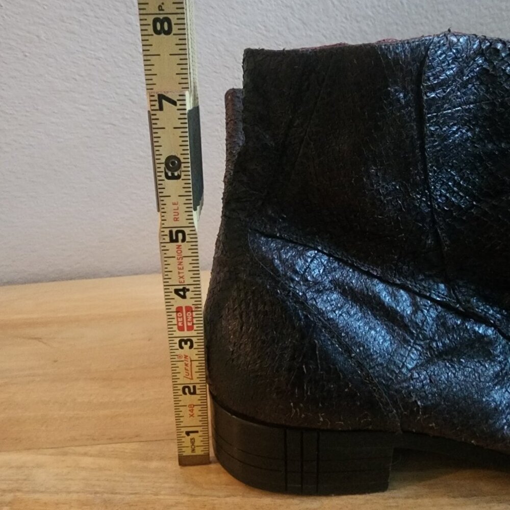 Jo Ghost Boots Mens Size 45 Exotic Leather Zipper Ankle Made In Italy Dress - Picture 4 of 16